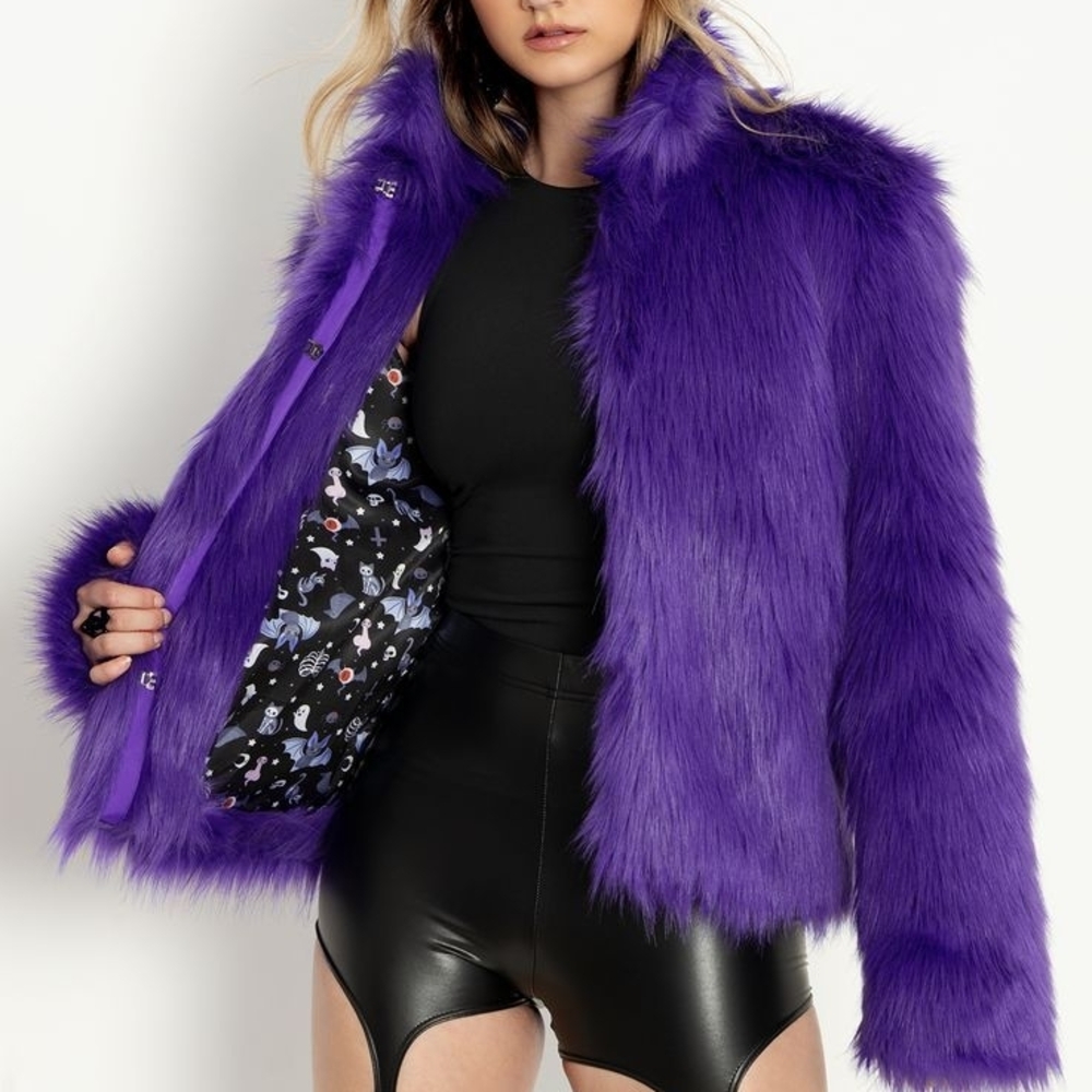 Blackmilk Purple Furbulous Jacket - Picture 2 of 2